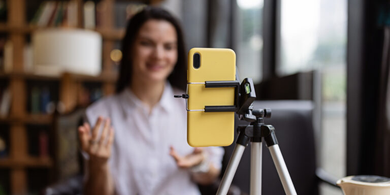 A visual of a person making UGC